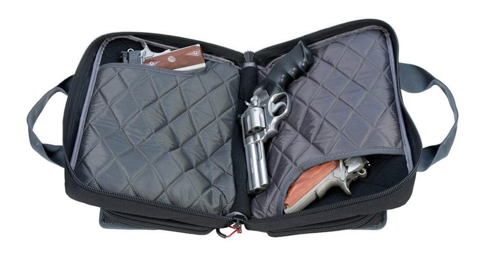 GPS Quad Pistol Range Bag with Mag Storage Dump Cups | Tan | 4 Handguns Cap view 5