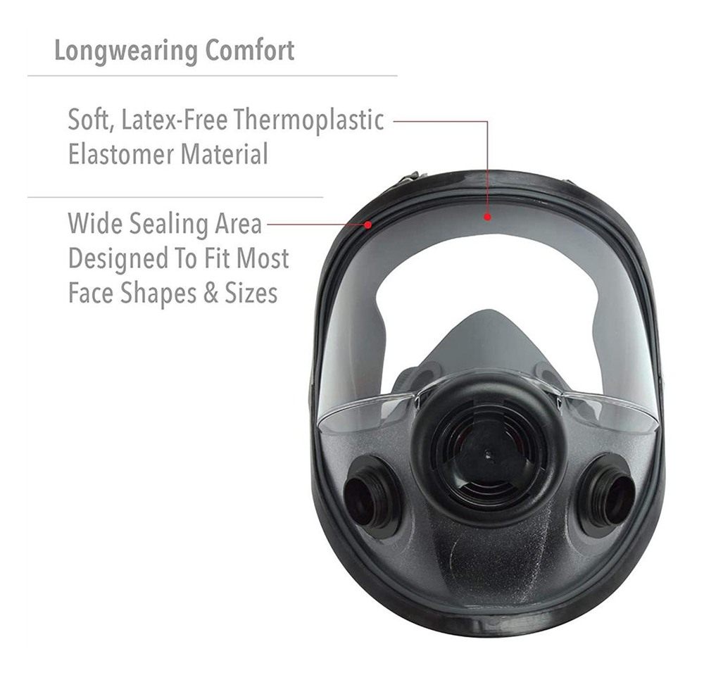 North Honeywell 5400 Series Niosh-Approved Full Facepiece Respirator, Med/L view 2