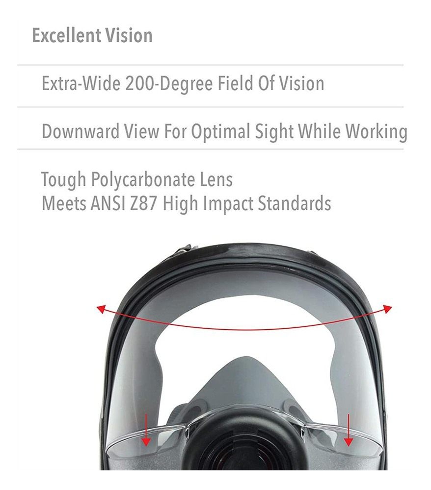 North Honeywell 5400 Series Niosh-Approved Full Facepiece Respirator, Med/L view 3