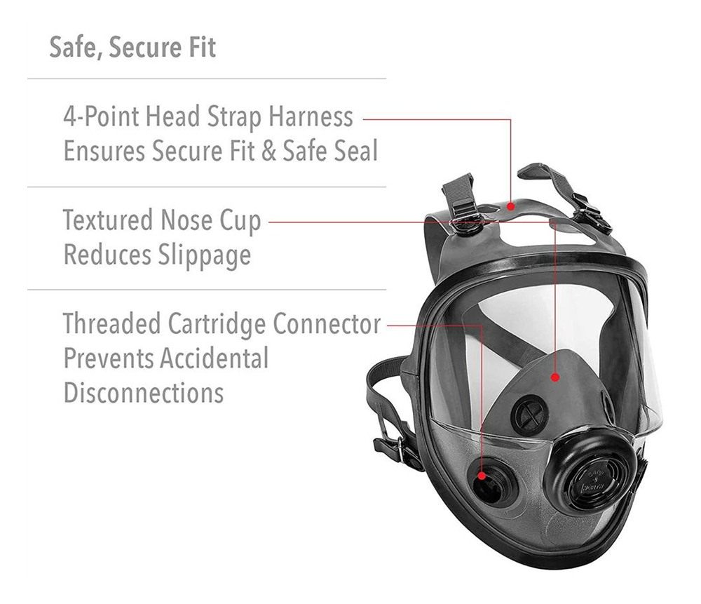 North Honeywell 5400 Series Niosh-Approved Full Facepiece Respirator, Med/L view 4