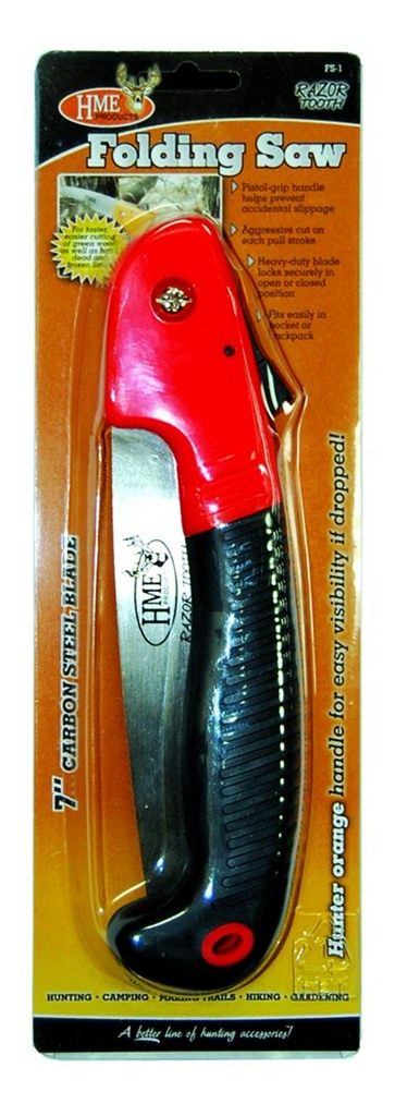 HME Folding 7in Carbon Steel Blade Hand Saw with Pistol-Grip for Camping, B view 3