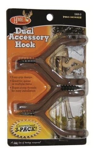HME Dual-Prong Accessory Rubber-Coated Hook Holder | Doubles as a Quiver | view 2