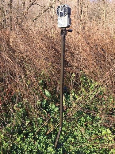 GSM Outdoors HME Ground Mount Trail Camera Holder 26in-36in High Brown Meta view 2