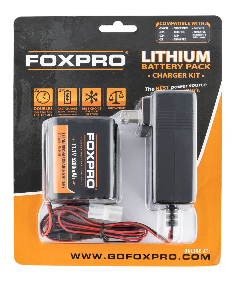Foxpro LITHCHG Lithium Battery Kit Black 11.1 Volt 5,200 mAh Compatible wit