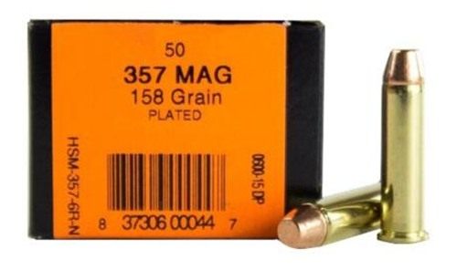 HSM Training Handgun Ammunition .357 Mag 158gr Plated FP 1058 50/ct