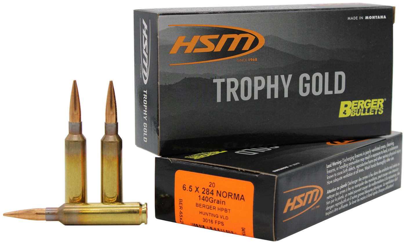 HSM 65X284140VLD Trophy Gold Extended Range Norma 140 gr Berger Hunting VLD
