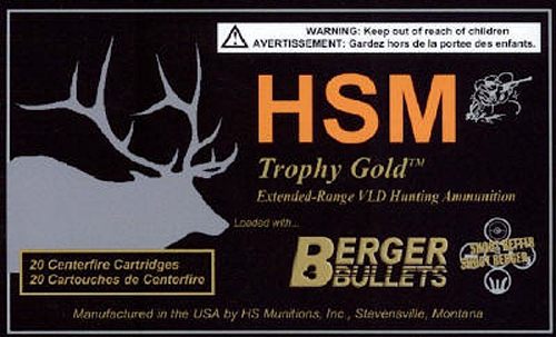 HSM 300WSM185VLD Trophy Gold Extended Range 300 WSM 185 gr Berger Hunting V