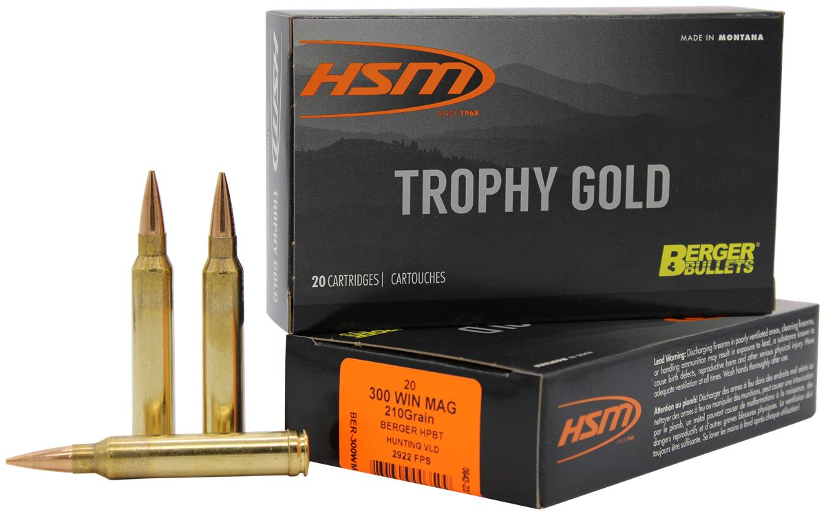 HSM 300WM210VLD Trophy Gold Extended Range 300 Win Mag 210 gr Berger Huntin