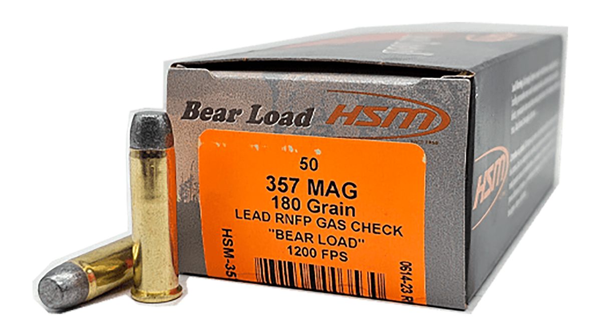 HSM Bear Load Hard Cast Handgun Ammunition .357 Rem Mag 180gr Rnfp Gas Chec