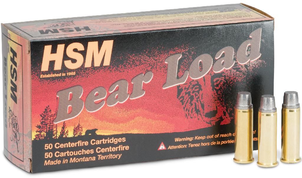 HSM Ammo Bear Load 44 MAG 305GR Hard Lead WFN W/GAS Check (50)