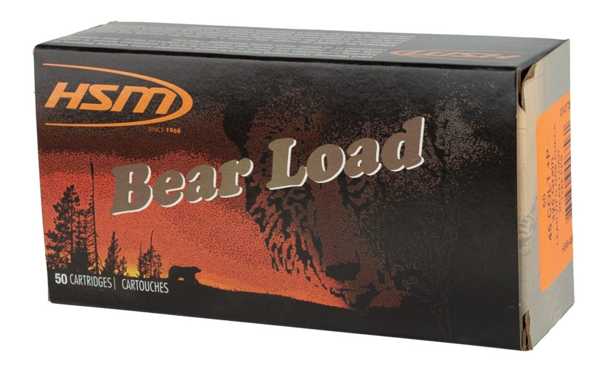 HSM Ammunition 45C7N Bear Load 45 Colt +P 325 gr Wide Flat Nose 50 Per Box/