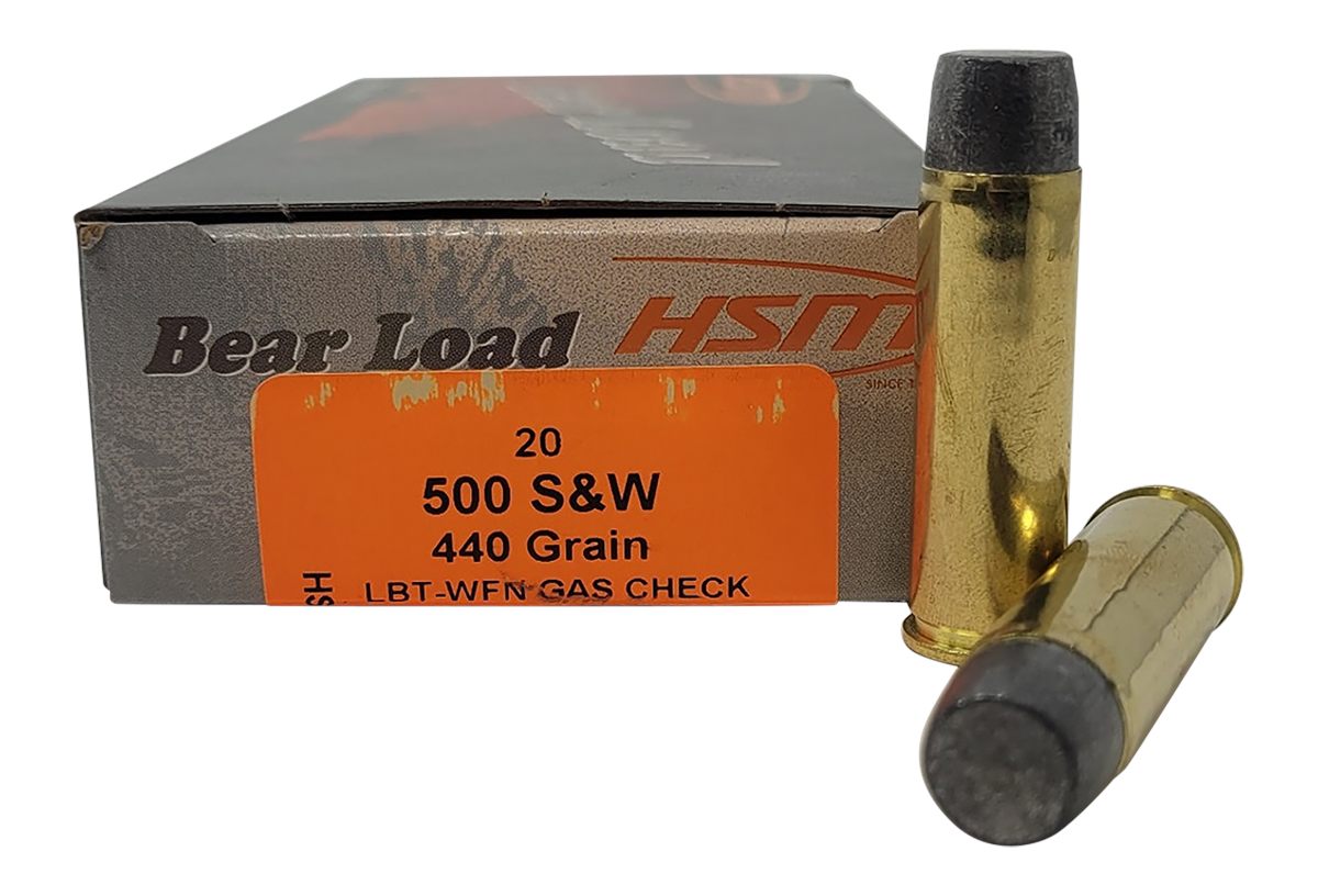 HSM 500SW6N Bear Load 500 S W Mag 440 gr Wide Flat Nose 20 Per Box/ 25 Case