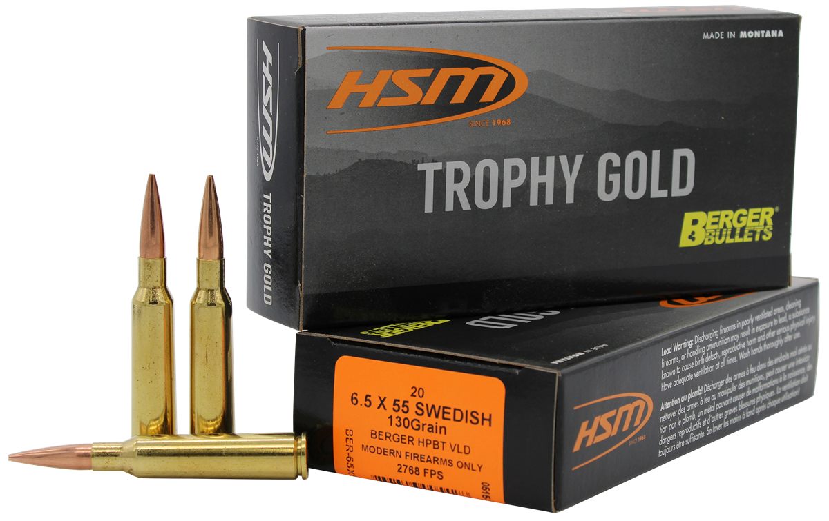 HSM 65X55130VLD Trophy Gold Extended Range Swedish 130 gr Berger Hunting VL