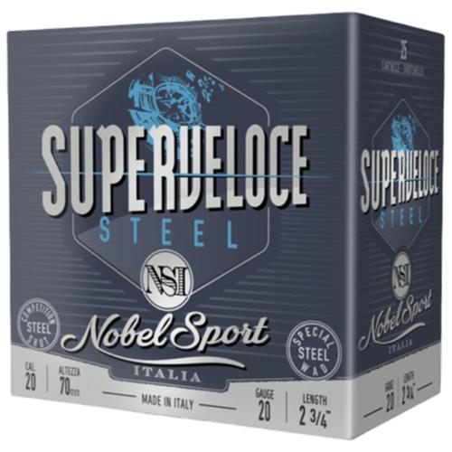 Eurosports Nobel Target Steel Shotshells 20 ga 2-3/4in 1oz 1378 fps 7 25/ct