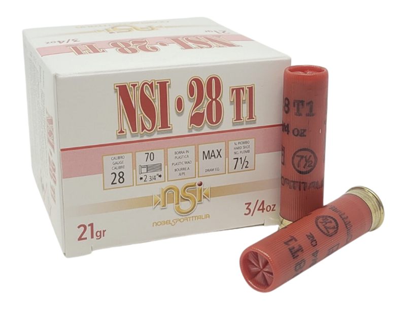 Eurosports Nobel NSI 28T1 Shotshell 28 ga 2-3/4in oz 1300 fps 7.5 25/ct
