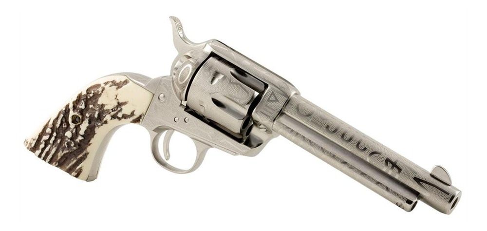 Taylors AND Company OG1407 1873 Cattle Brand 357 Mag 6rd 5.50in Nickel Engr view 4