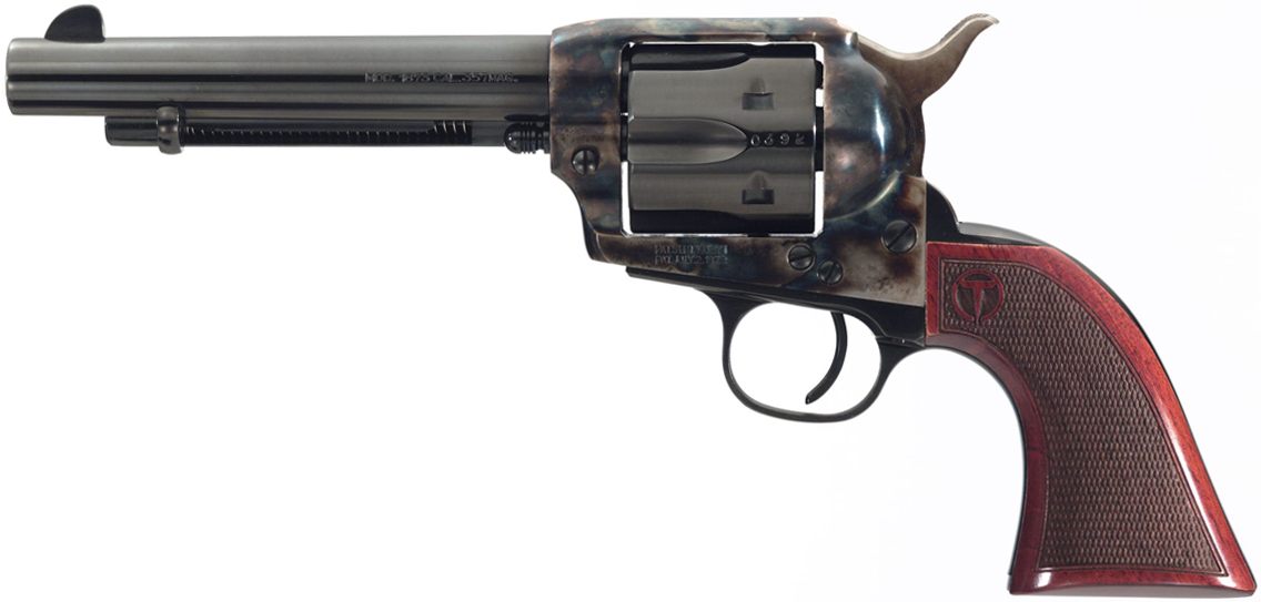 Taylor's Company 550811DE Smoke Wagon Uberti 357 Mag 6 Shot 5.50in Blued Ro view 3