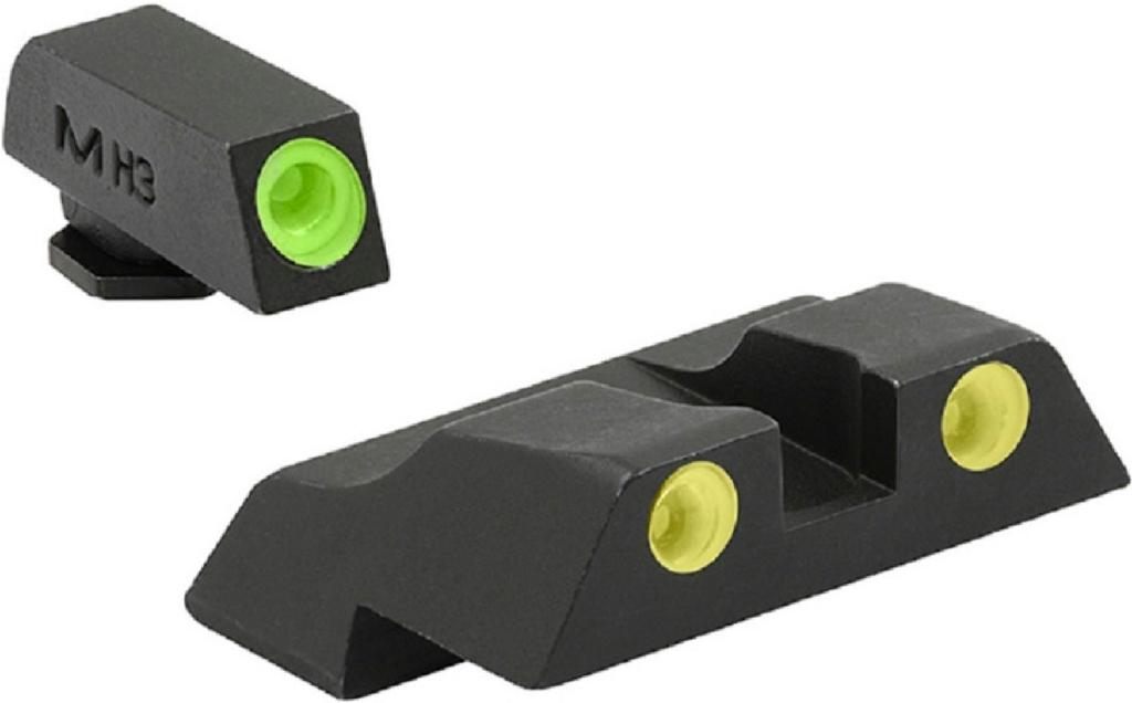 Meprolight Usa Fixed Night Sights (set) Glock 26/27/28 (green-f/yellow-r)