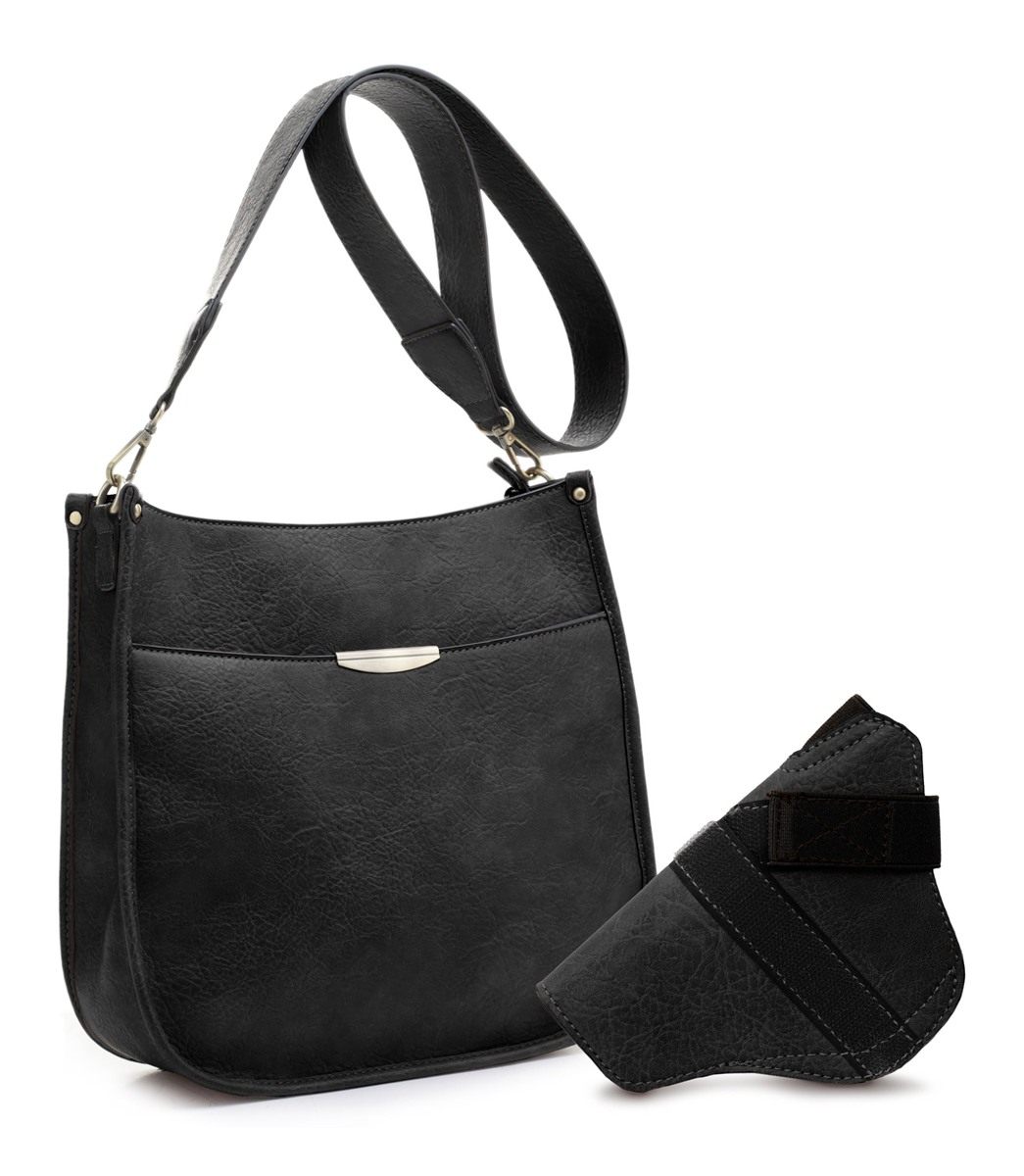 JESSIE & JAMES Ava Concealed Carry Crossbody Bag with Lock and Key | Black