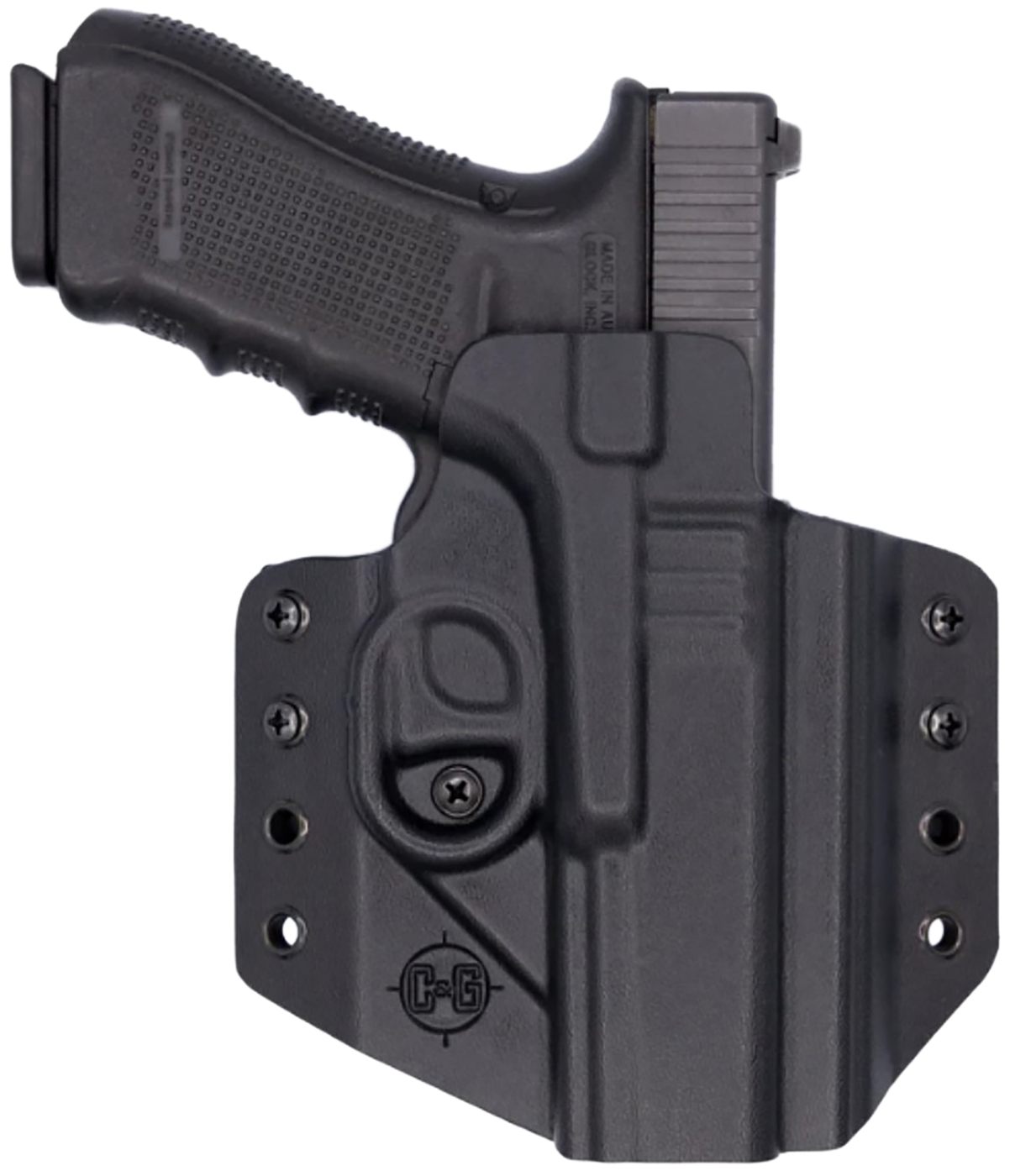C G Arms Holsters 0000100 Covert OWB Black Kydex Belt Loop Glock 17/22/47
