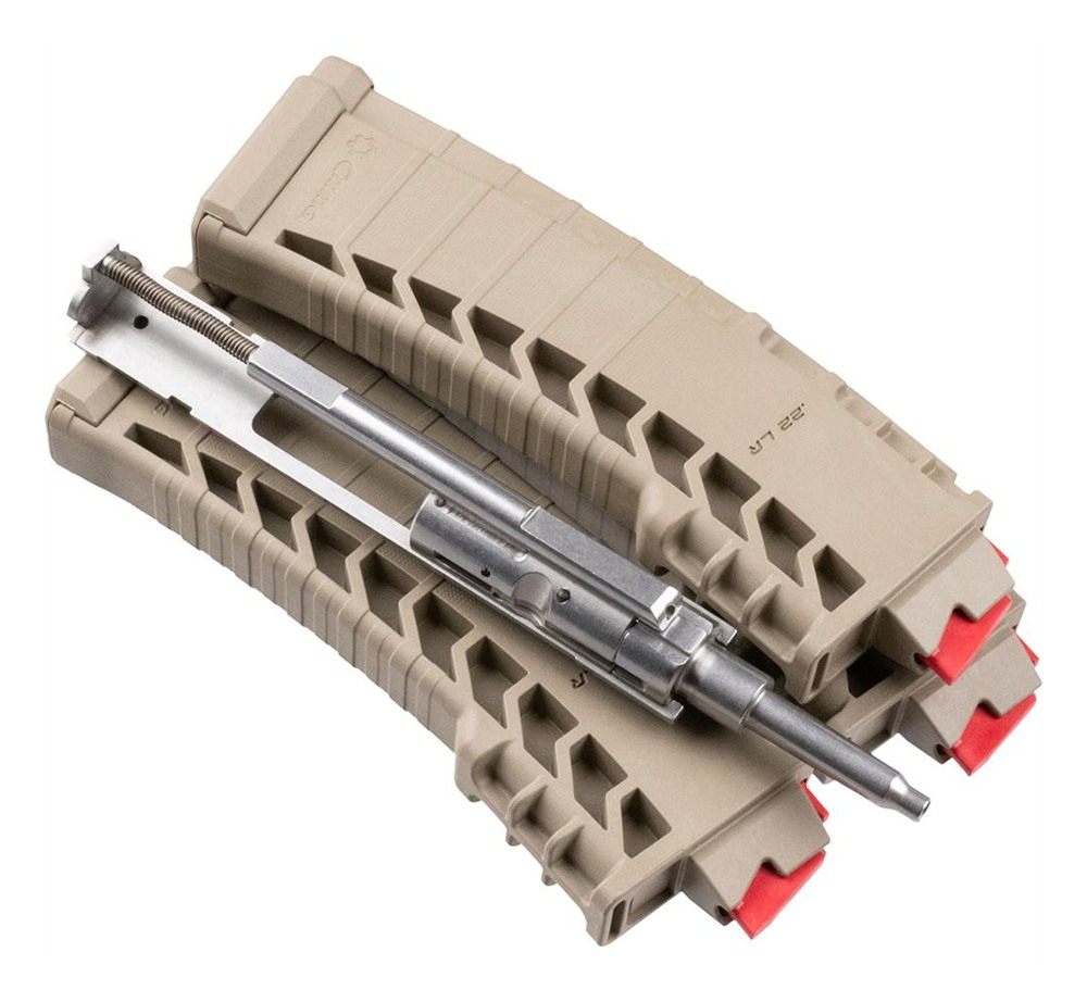 CMMG AR Conversion Kit Bravo with 25rd Magazines (3) .22 LR FDE view 2