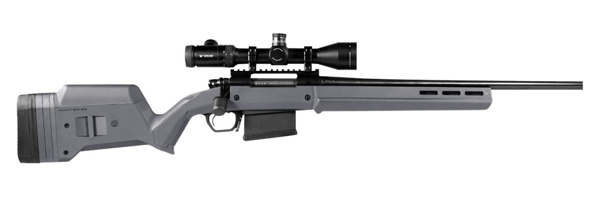 Magpul MAG931-GRY Hunter American Stock Fixed with Aluminum Bedding Adjusta