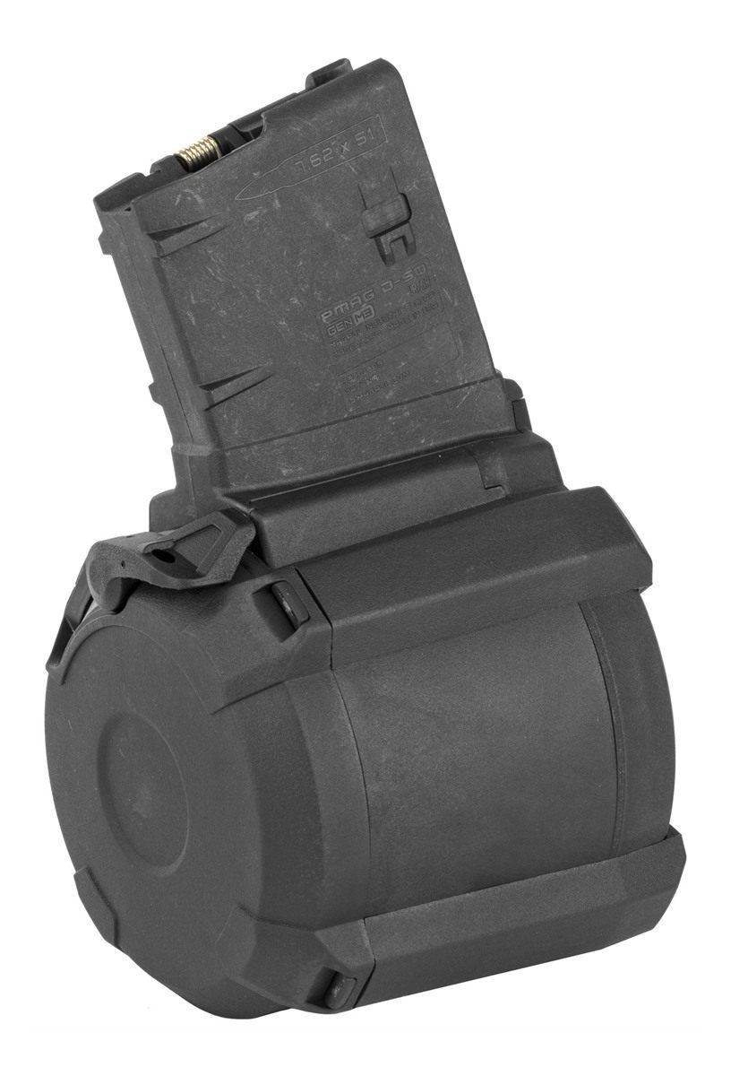 Magpul MAG993BLK PMAG GEN M3 50rd Drum 308 Win/7.62x51mm NATO Fits AR-10/M110/SR25 Black Polymer