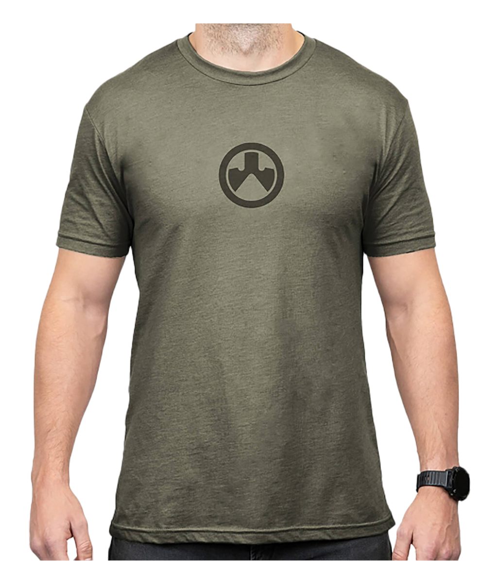 Magpul MAG1115-317-M Icon Logo Olive Drab Heather Cotton/Polyester Short Sl