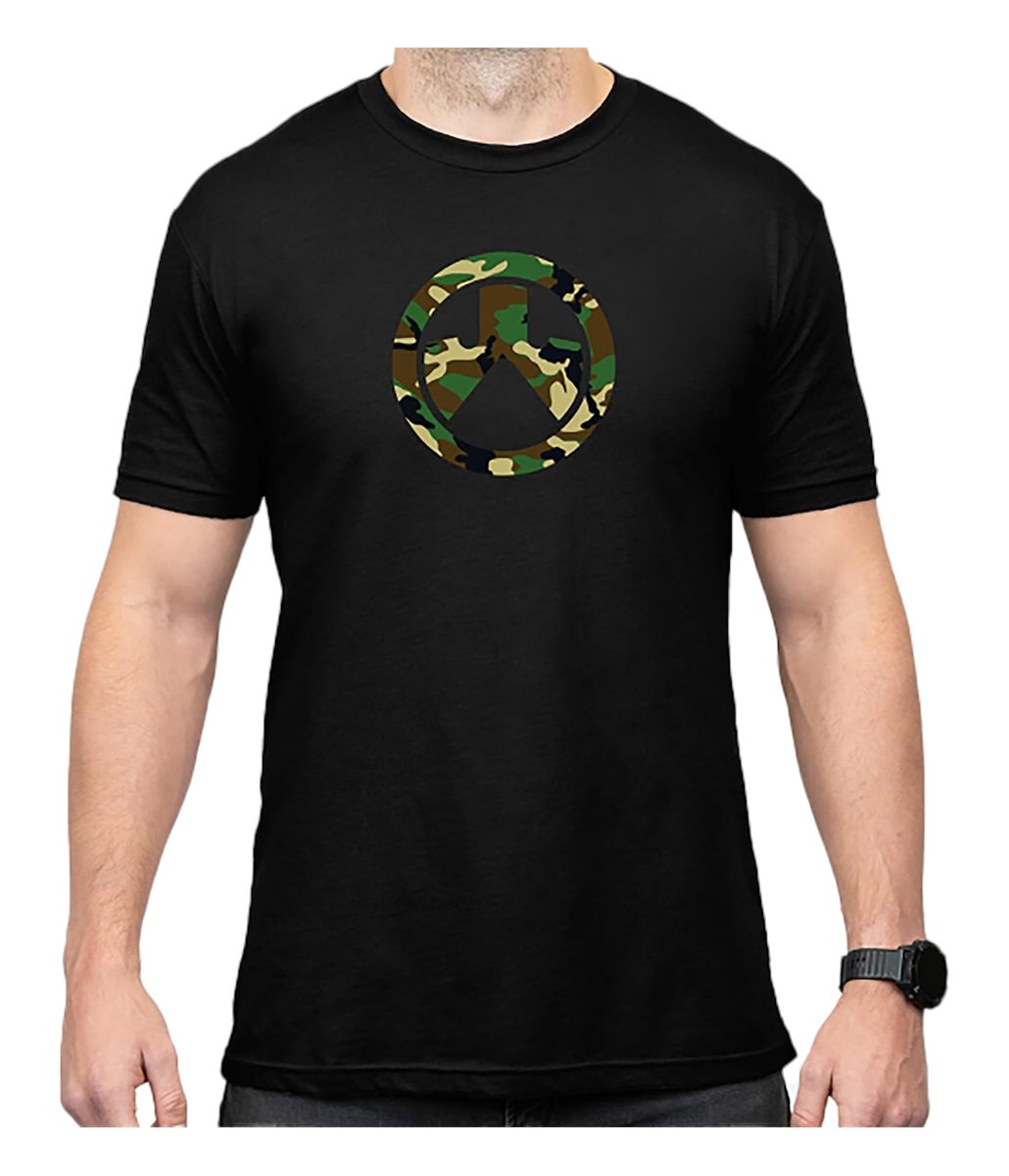 Magpul MAG1225-001-XL Woodland Camo Black Cotton/Polyester Short Sleeve