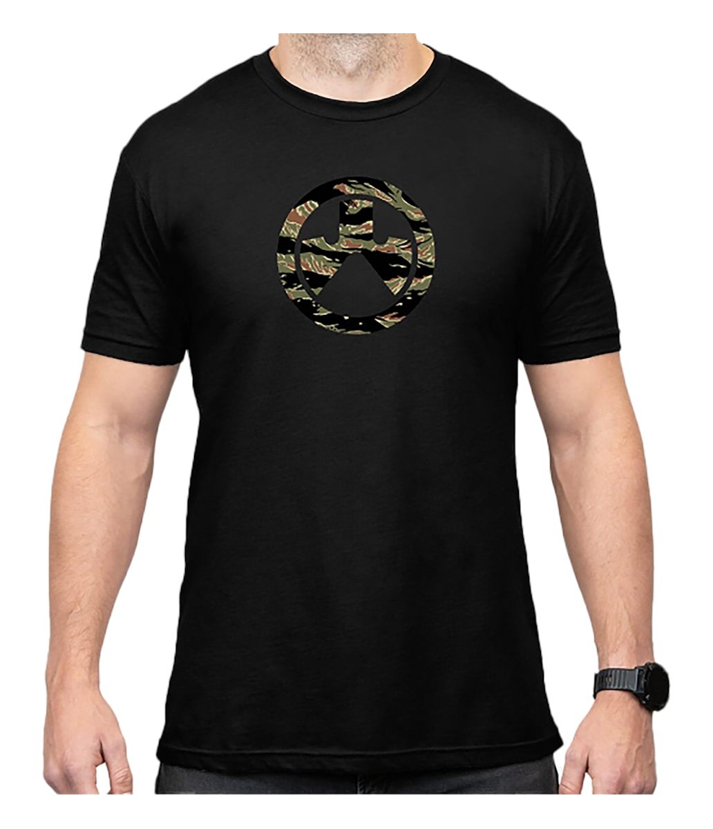 Magpul MAG1292-001-M Tiger Stripe Icon Black Cotton/Polyester Short Sleeve