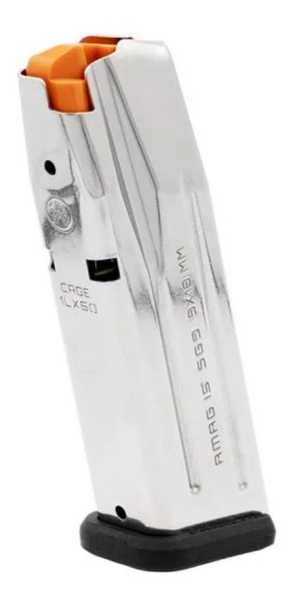 Magpul MAG1464SST Amag 15rd 9mm Fits Sig P320 Silver Stainless Steel view 2