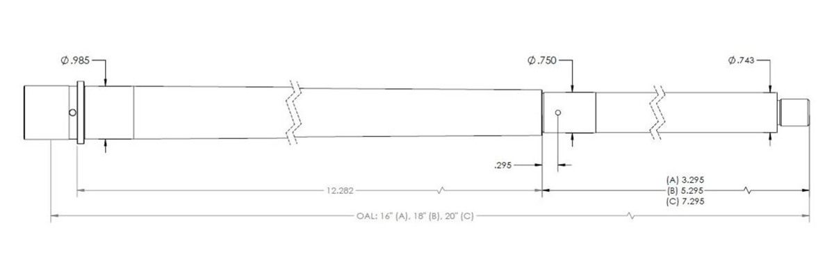 Proof Research 128664 AR-Style Barrel 6mm 16in Stainless Steel Finish Mater view 3