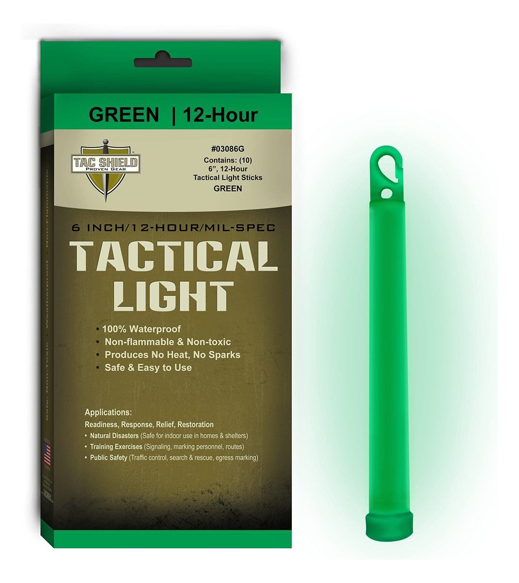 Tac Shield Unisex Adult Top Light Stick, Green, 6 US