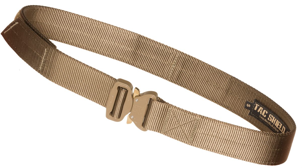 Tac Shield Gun belt 1.75 In Cobra Buckle, Coyote, Large