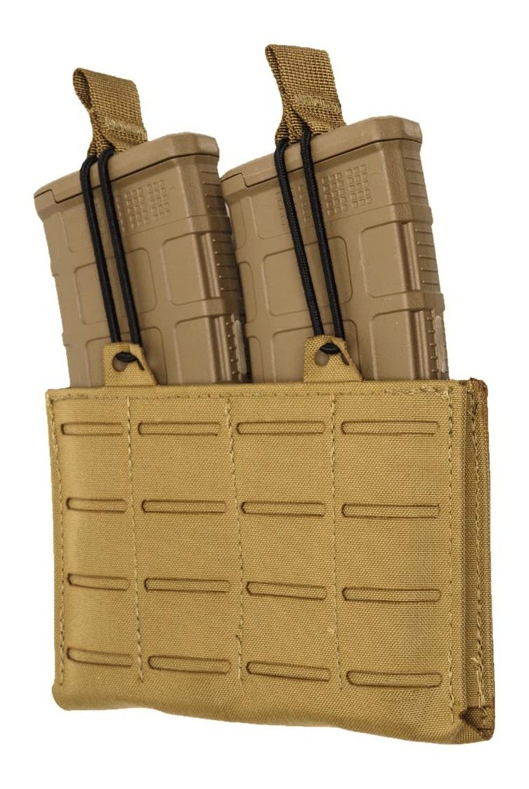 Tac Shield T3567CY RZR MOLLE Double Rifle Mag Pouch, USA Made,Coyote