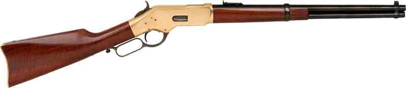 CIMARRON 1866 YELLOWBOY 19" 44-40WCF LVR RFL W/ SADDLE RING BRS REC.