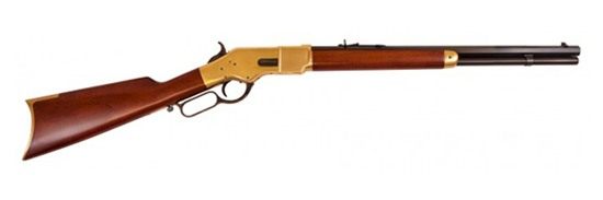 Cimarron 1866 Yellowboy 45LC 20in Octagon Brass/Blued Walnut view 2