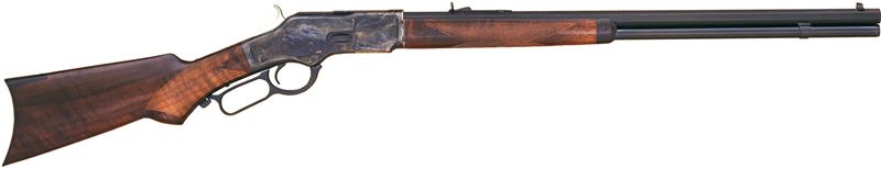 Cimarron 1873 Deluxe 357/38 24in Octagon CC/Blued PG Walnut