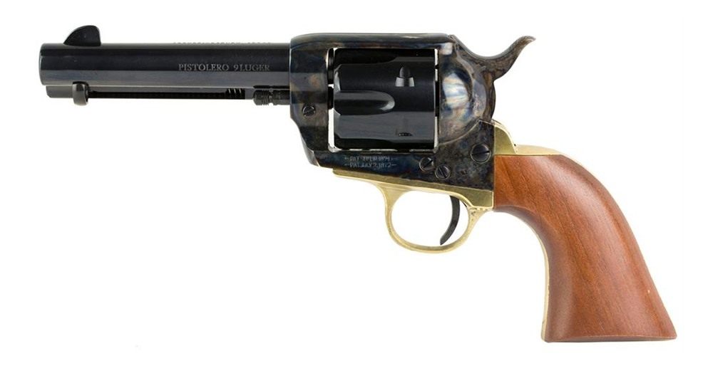 Cimarron PPP9MM Pistolero 9mm Luger 6 Shot, 4.75in Blued Barrel Cylinder, C view 2