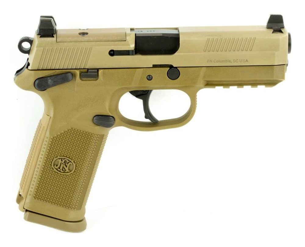 FN America 66100223 Tactical 45 ACP 10+1 4.50in Black Steel Barrel, Flat Da