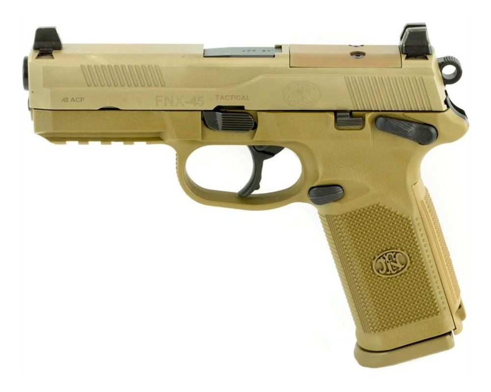 FN America 66100223 Tactical 45 ACP 10+1 4.50in Black Steel Barrel, Flat Da view 2