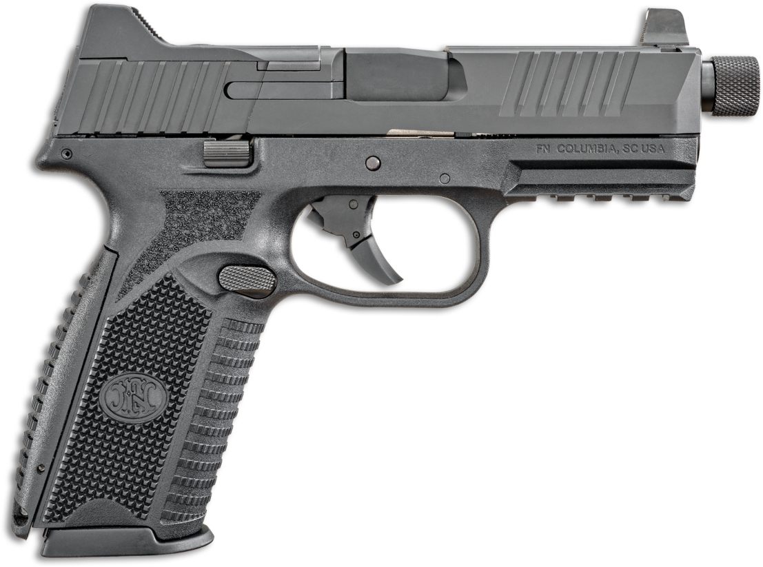 FN 66100527 509T 9mm Luger 10+1, 4.50in Black Steel Threaded Barrel, Matte
