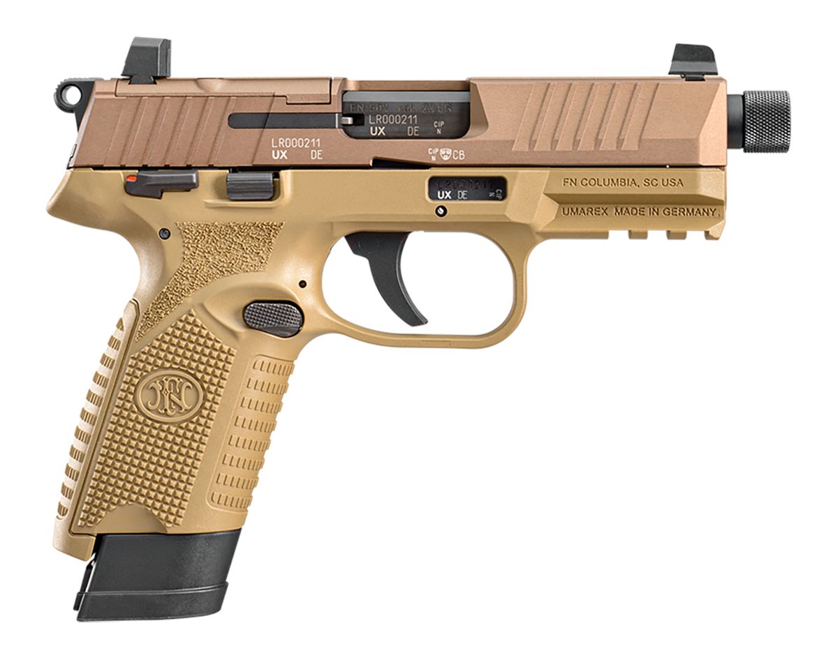 FN America 66101009 502 Tactical 22 LR 10+1 4.60in Black Steel Threaded Bar