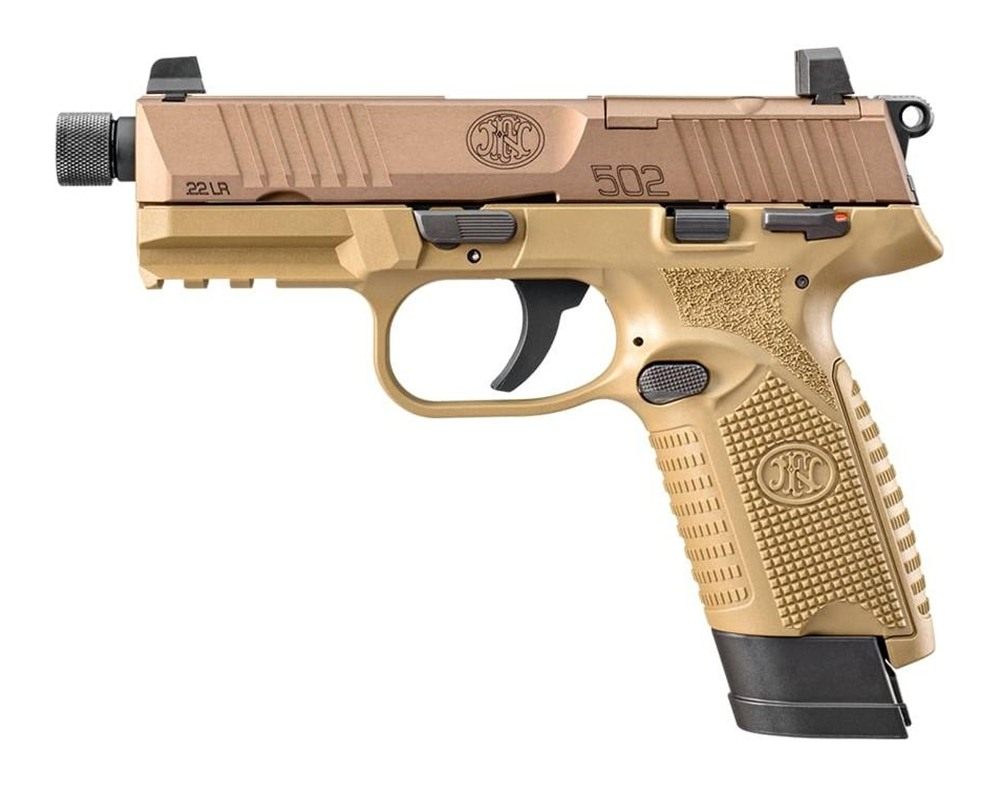 FN America 66101009 502 Tactical 22 LR 10+1 4.60in Black Steel Threaded Bar view 2