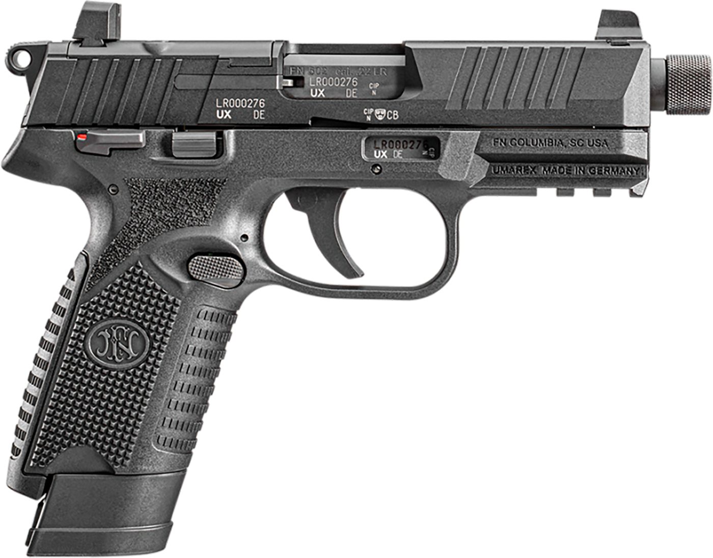 FN America 66101011 502 Tactical 22 LR 10+1 4.60in Steel Threaded Barrel, B