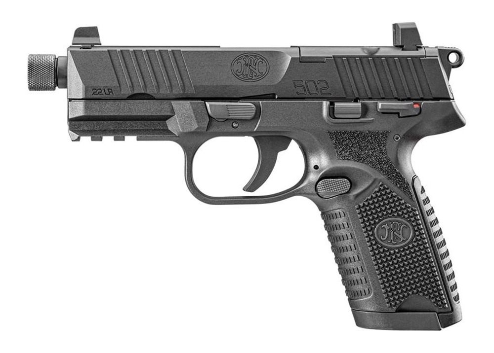 FN America 66101011 502 Tactical 22 LR 10+1 4.60in Steel Threaded Barrel, B view 3