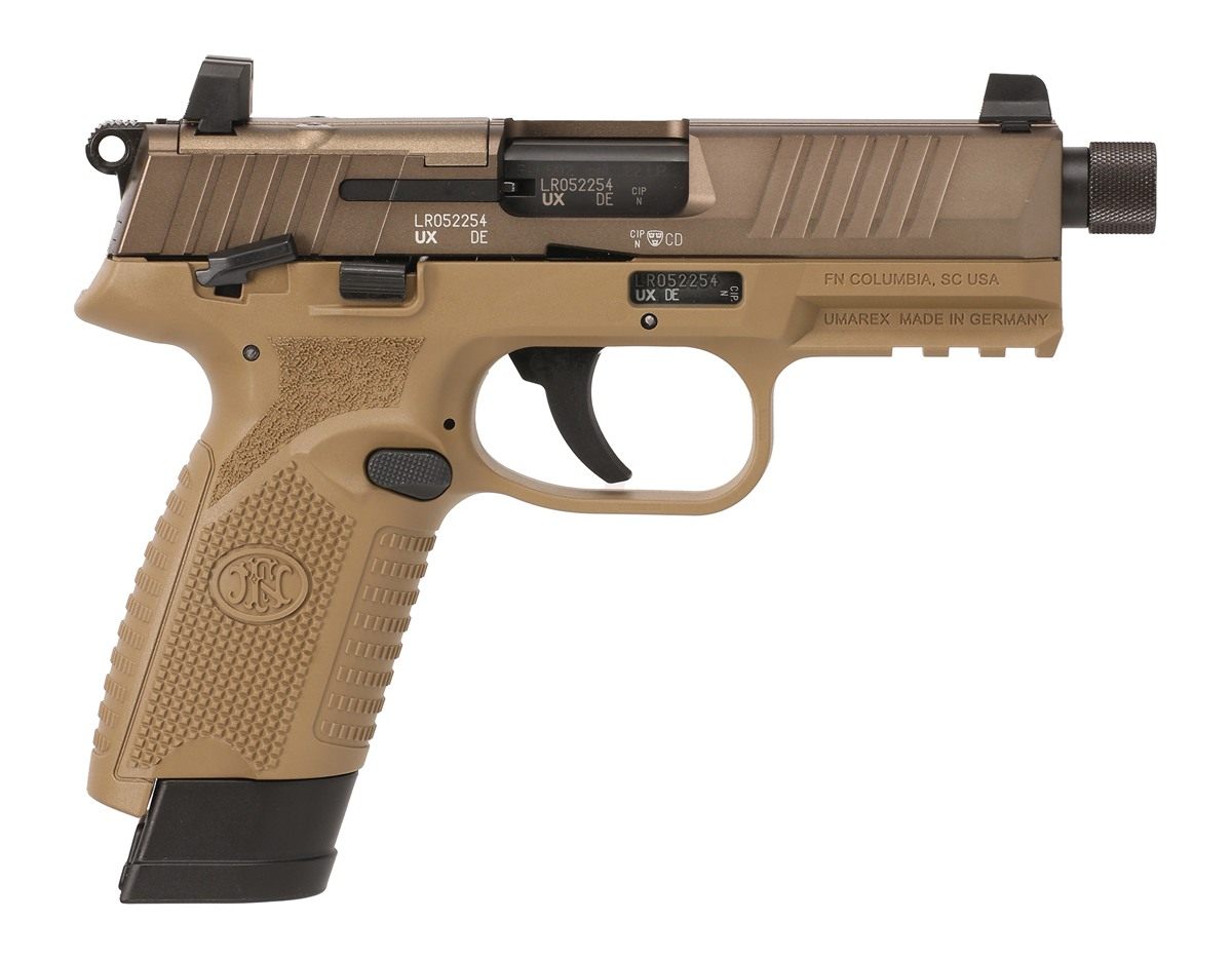 FN America 66101006 502 Tactical 22 LR 10+1/15+1, 4.60in Black Steel Thread