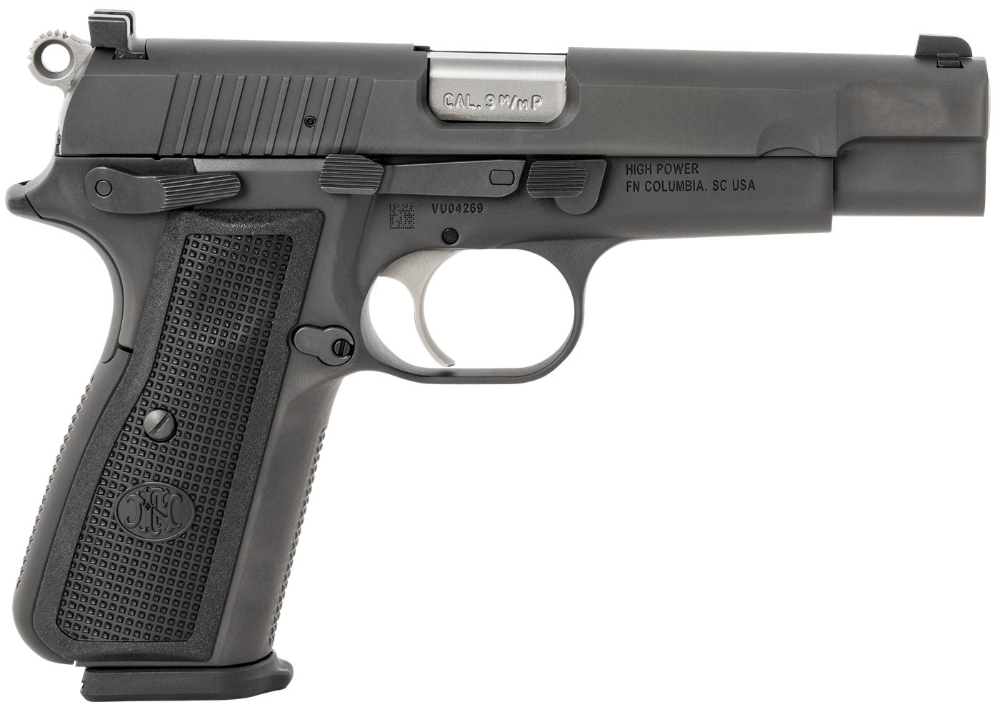FN America 66100256 High Power 9mm Luger 17+1, 4.70in Black Target Crown St