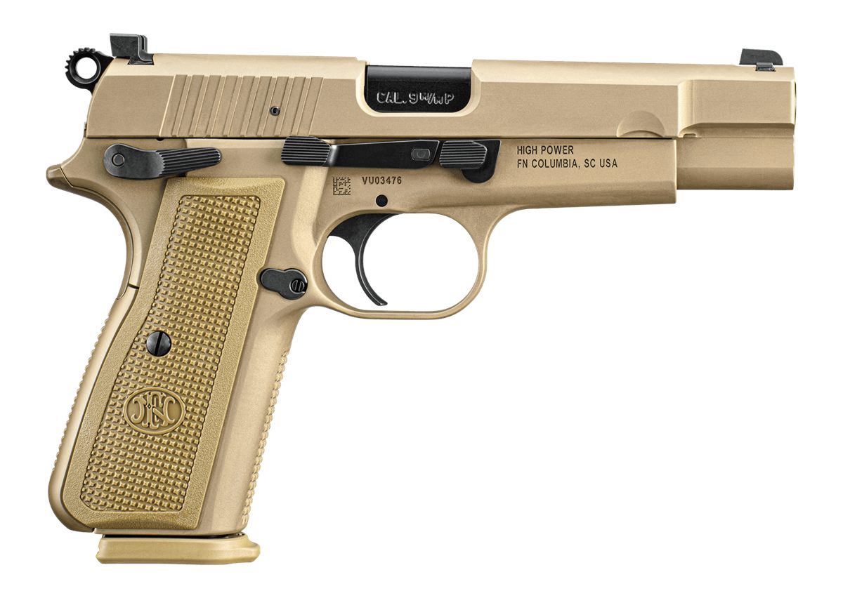 FN America 66101069 High Power 9mm Luger 17+1, 4.70in Black Target Crown St