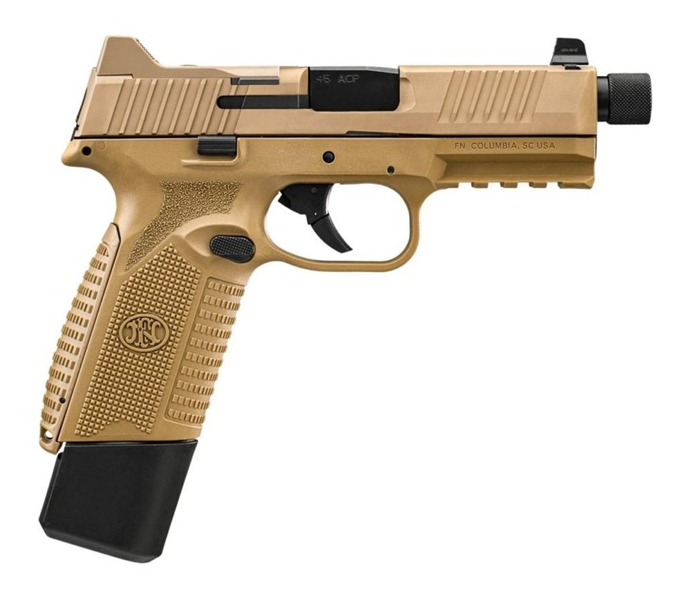FN USA 66101384 545 Tactical 45 ACP 15+1/18+1, 4.71in Black Target Crown/Th view 2